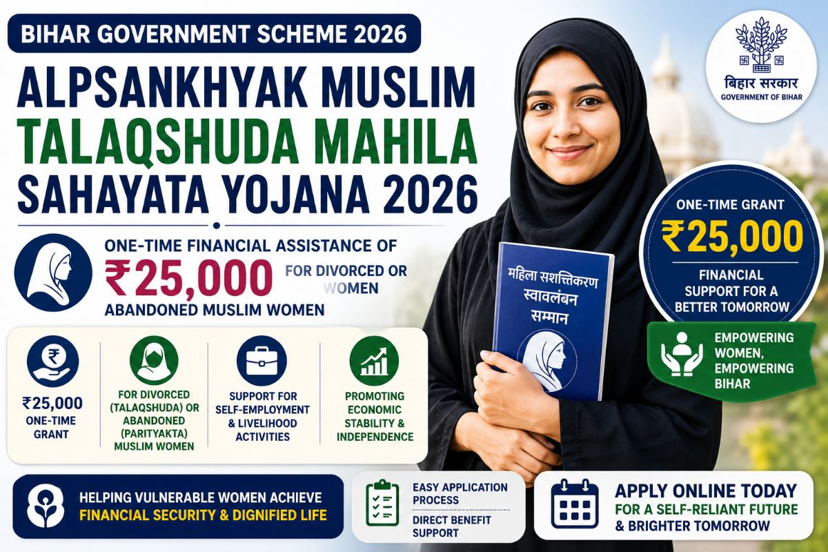 Bihar Muslim Talaqshuda Mahila Sahayata Yojana: ₹25,000 Aid