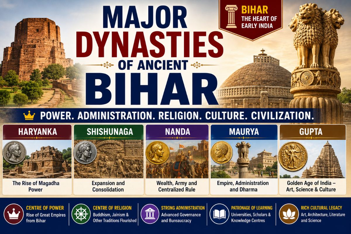 Major Dynasties of Ancient Bihar: Founders & Capitals