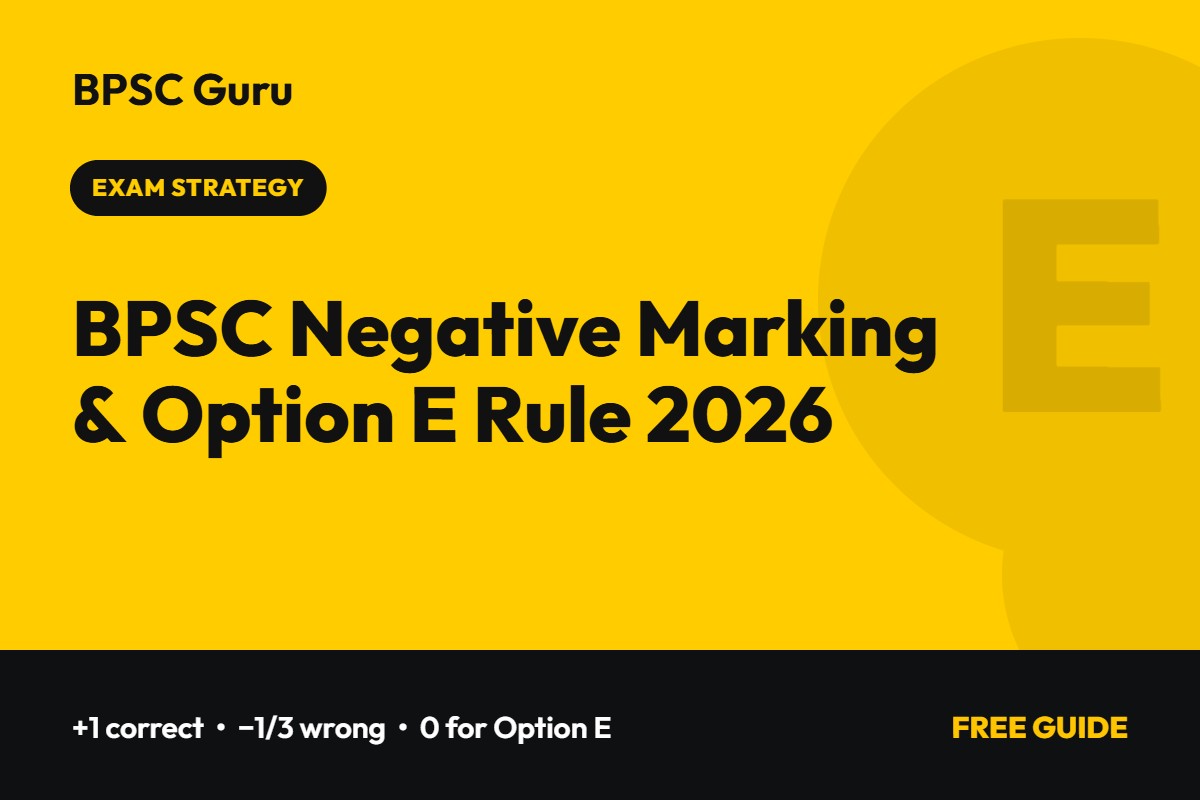 BPSC Negative Marking & Option E Rule 2026 – Free Guide