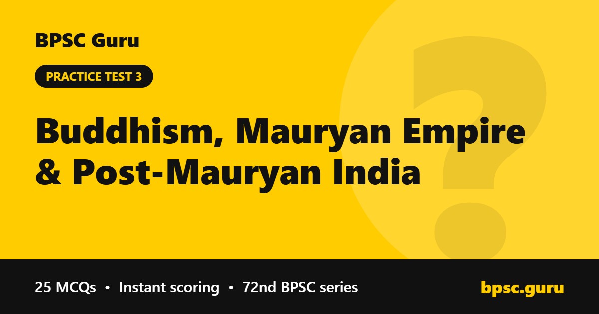 Buddhism, Mauryan Empire & Post-Mauryan India - BPSC Guru