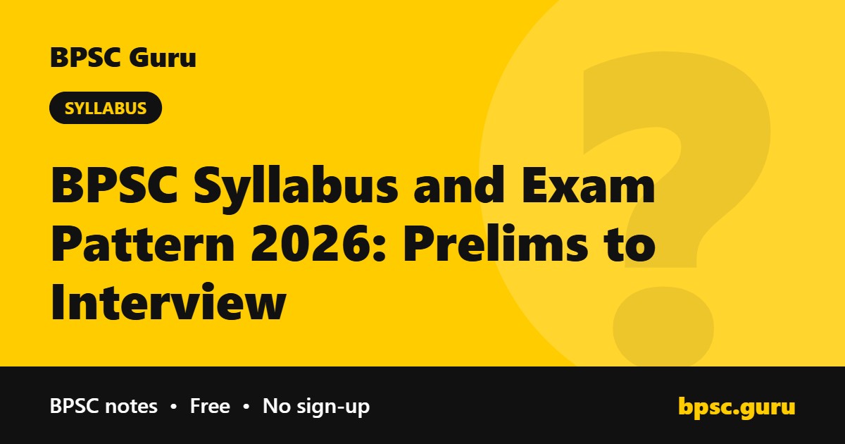 BPSC Syllabus and Exam Pattern 2026: Prelims to Interview - BPSC Guru