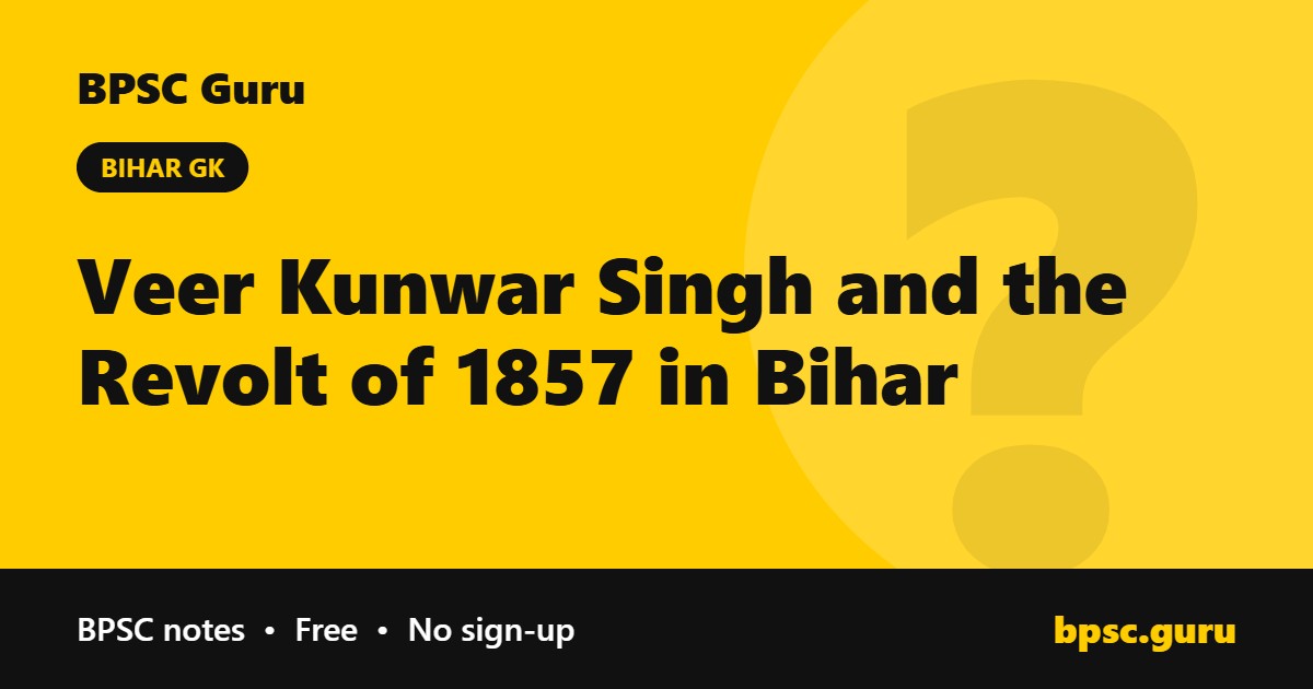 Veer Kunwar Singh and the Revolt of 1857 in Bihar - BPSC Guru